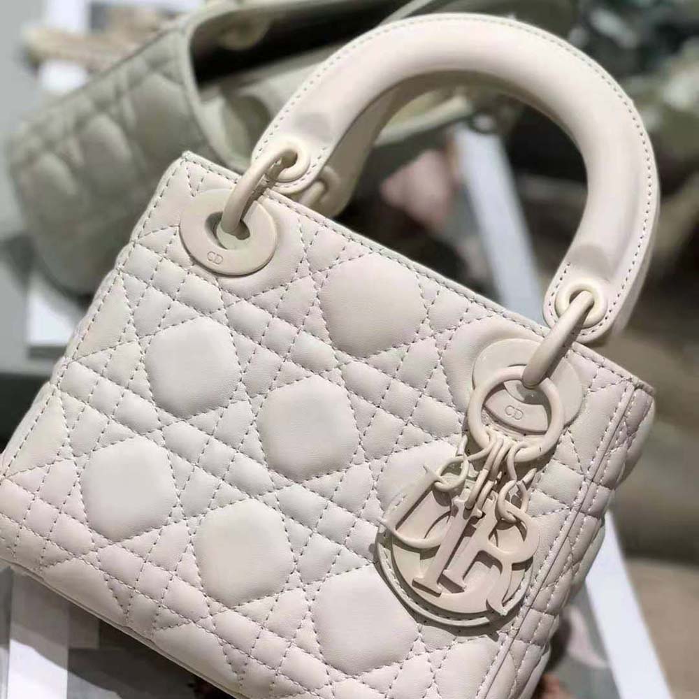 Dior Women Mini Lady Dior Bag Latte Ultramatte Cannage Calfskin - image 4