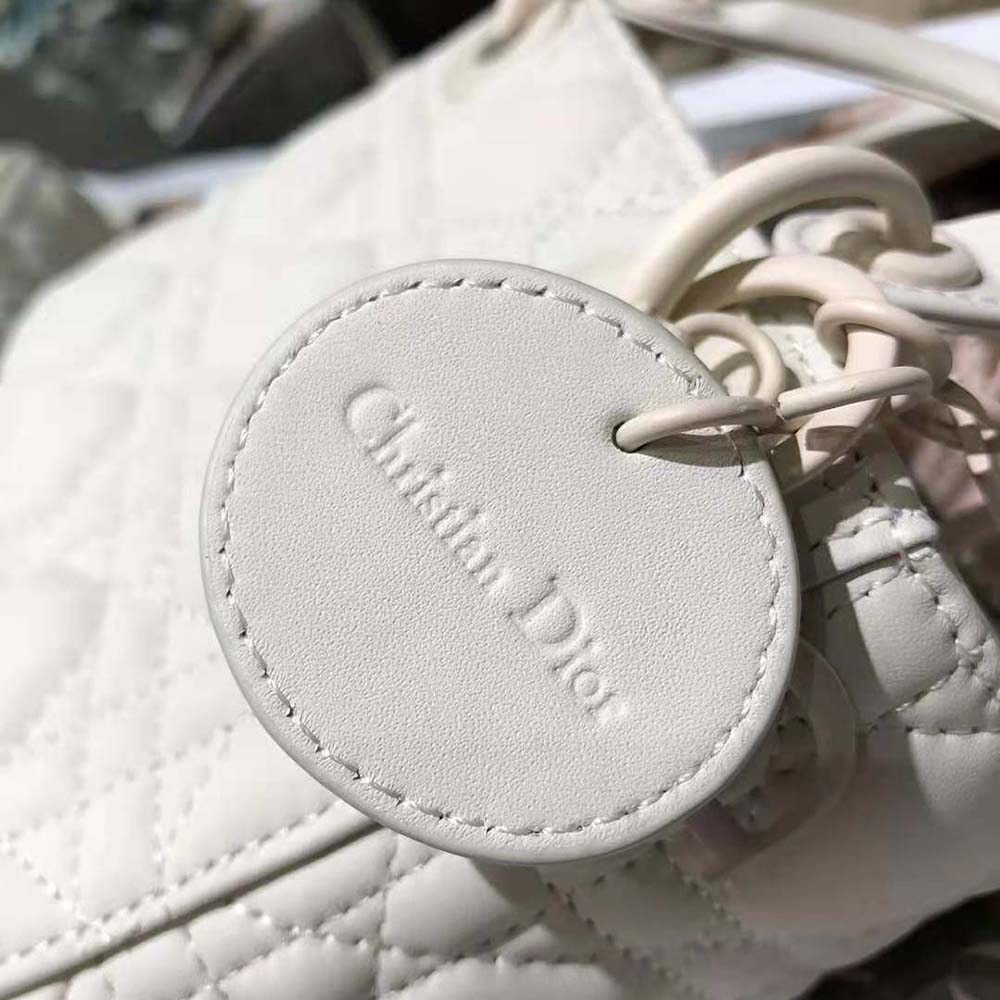 Dior Women Mini Lady Dior Bag Latte Ultramatte Cannage Calfskin - image 10
