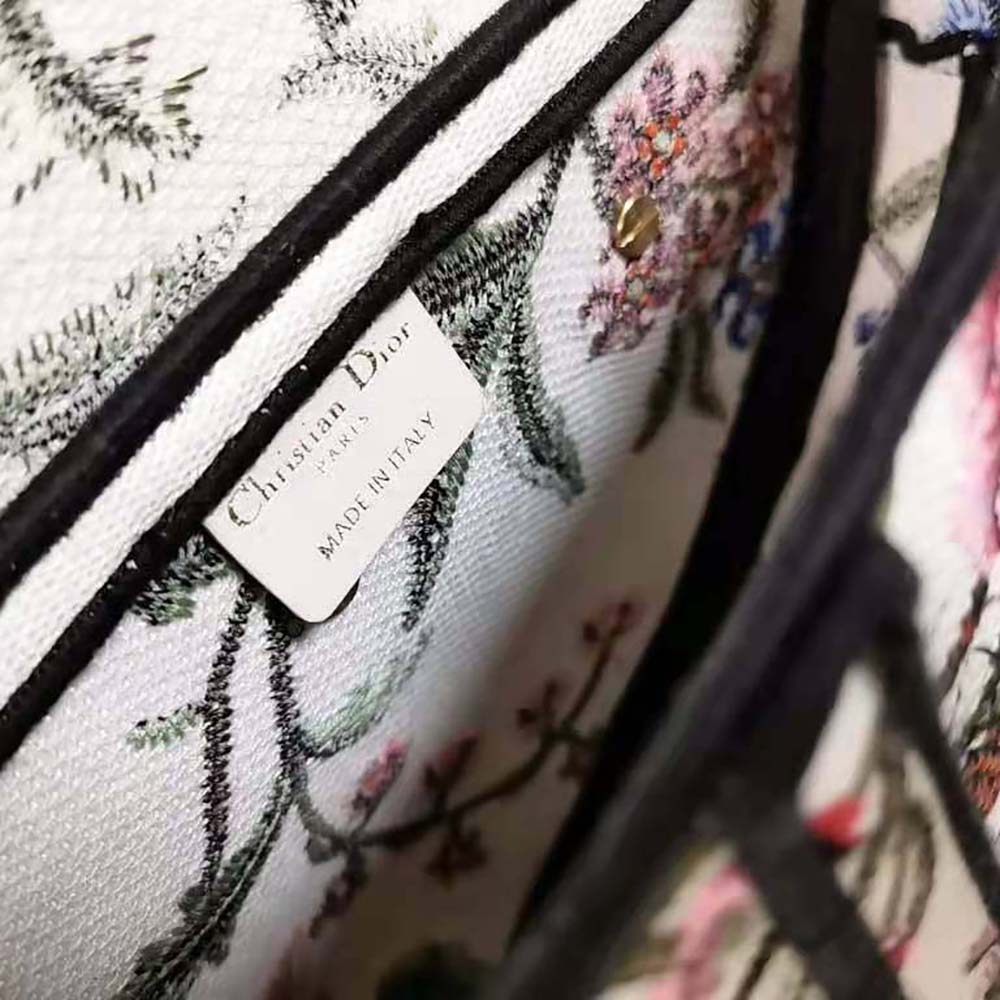 Dior Women Saddle Bag White Multicolor Dior Petites Fleurs Embroidery - image 9