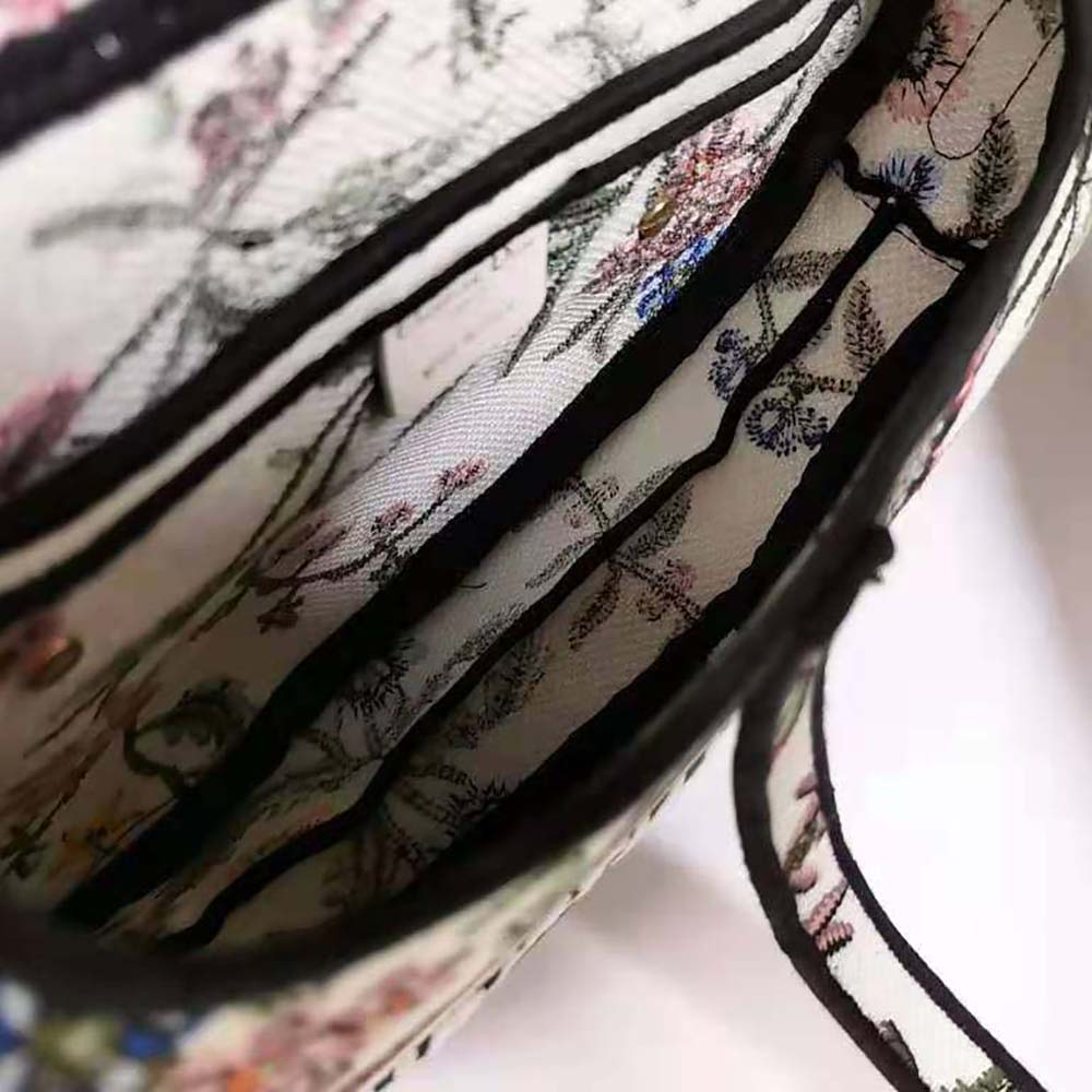 Dior Women Saddle Bag White Multicolor Dior Petites Fleurs Embroidery - image 10