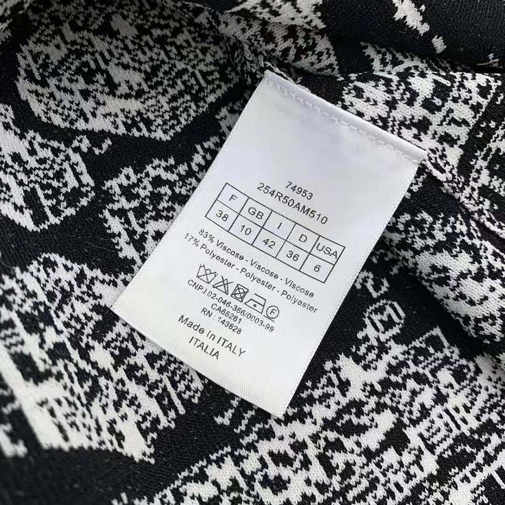 Dior Women Short Dress White and Black Technical Mesh with Plan De Paris Motif - image 9
