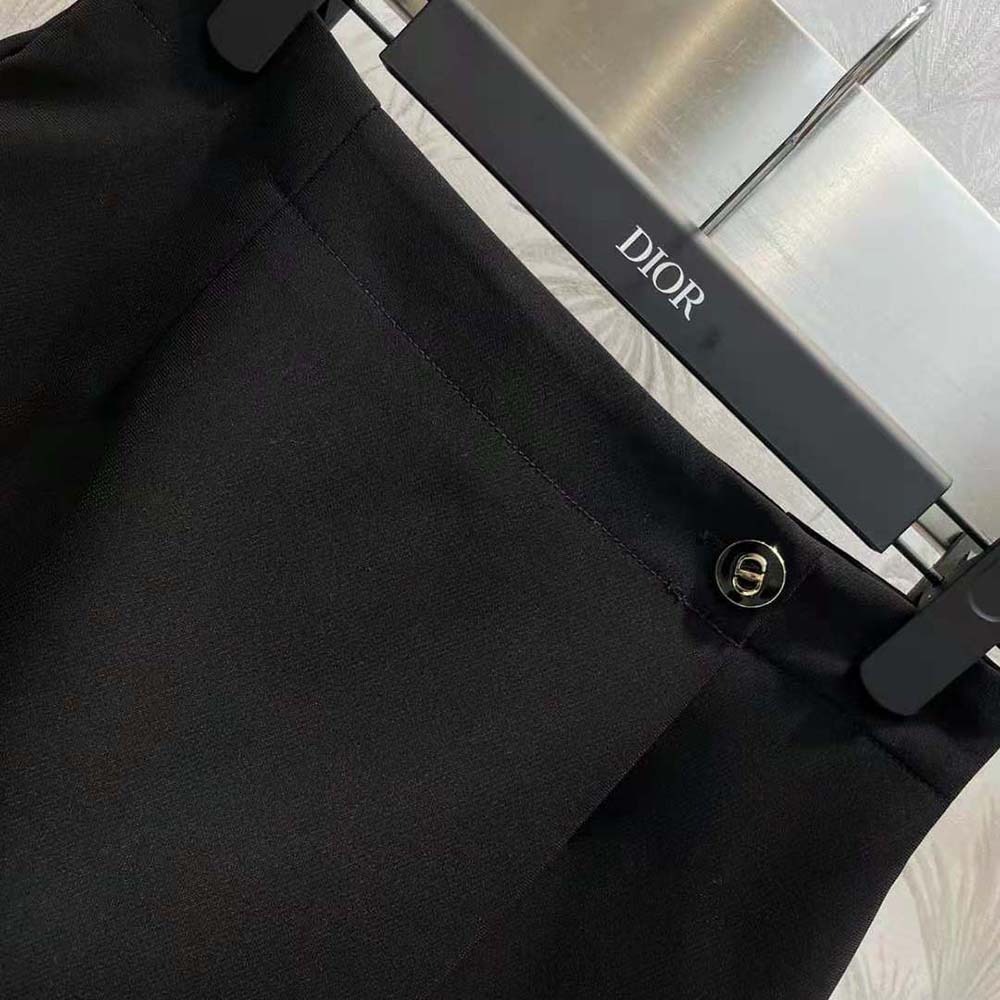 Dior Women Skort with CD Button Black Wool and Silk - image 5