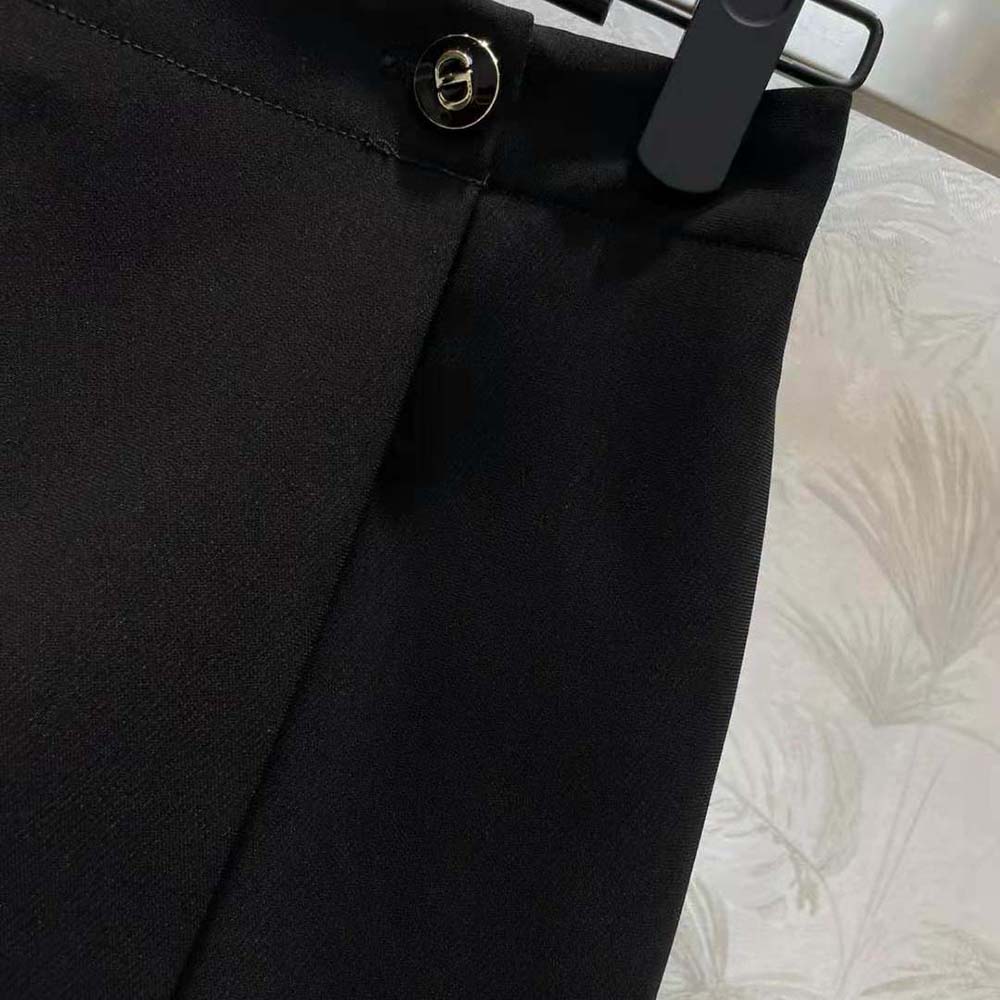 Dior Women Skort with CD Button Black Wool and Silk - image 7