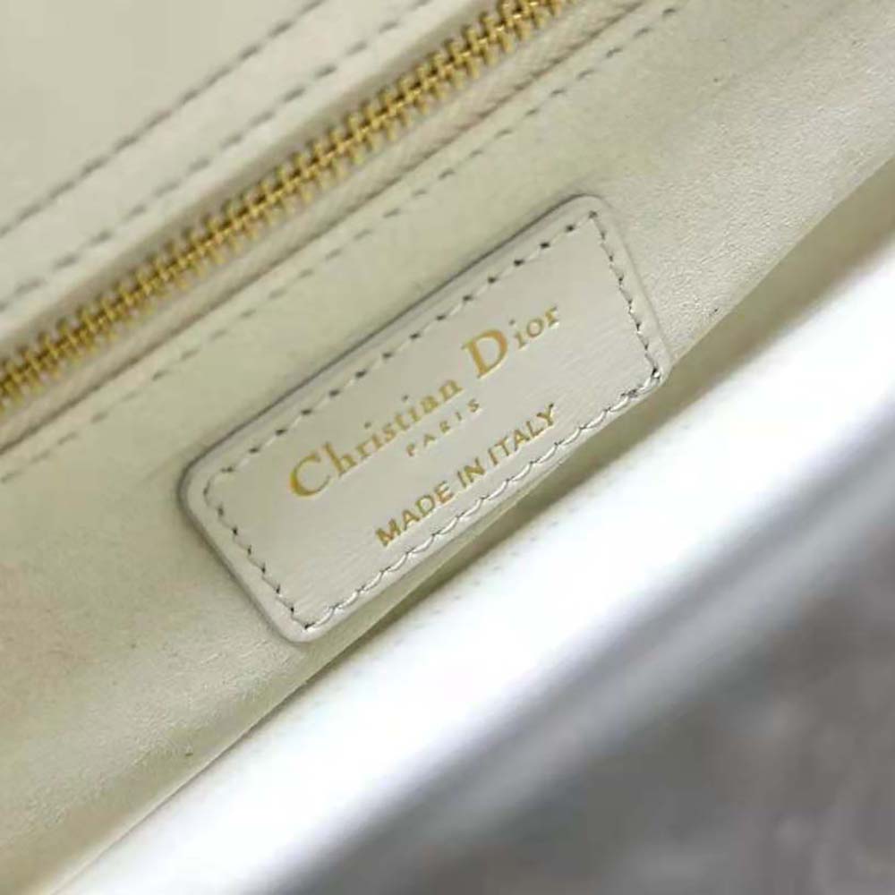 Dior Women Small Lady Dior my Abcdior Bag Latte Quilted-Effect Lambskin with Ornamental Motif - image 10