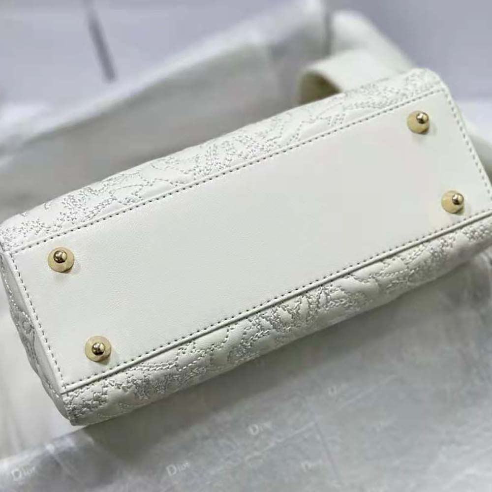 Dior Women Small Lady Dior my Abcdior Bag Latte Quilted-Effect Lambskin with Ornamental Motif - image 5
