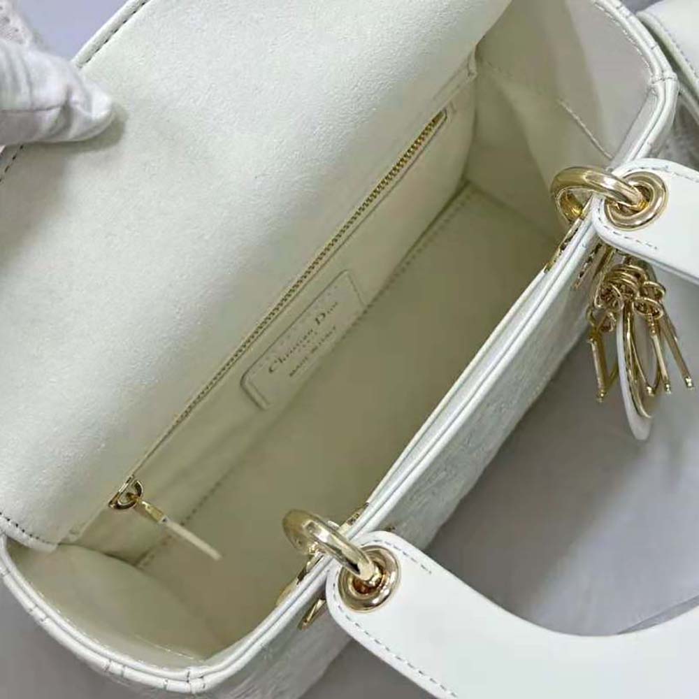 Dior Women Small Lady Dior my Abcdior Bag Latte Quilted-Effect Lambskin with Ornamental Motif - image 7