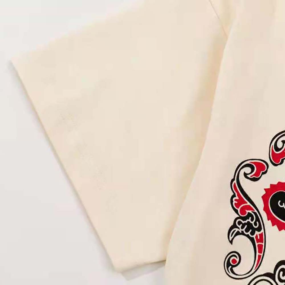 Dior Women T-Shirt Ecru Cotton Jersey and Linen with Dior Bandana Motif - image 6