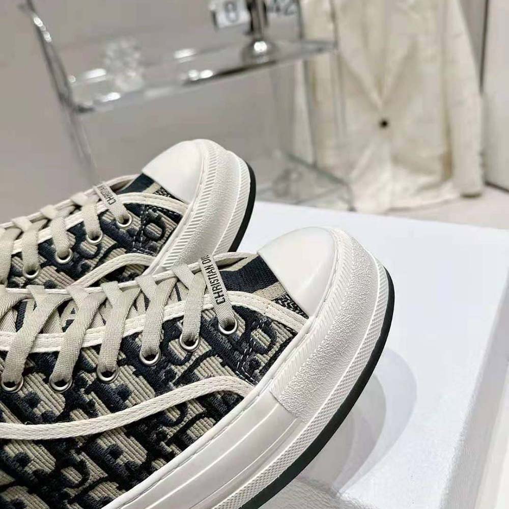 Dior Women Walk’N’Dior High-Top Platform Sneaker Deep Blue Dior Oblique Embroidered Cotton - image 9