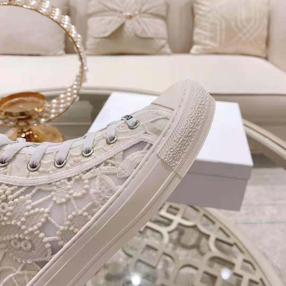 Dior Women Walk’N’Dior High-Top Sneaker White Macramé Embroidered Cotton - image 8