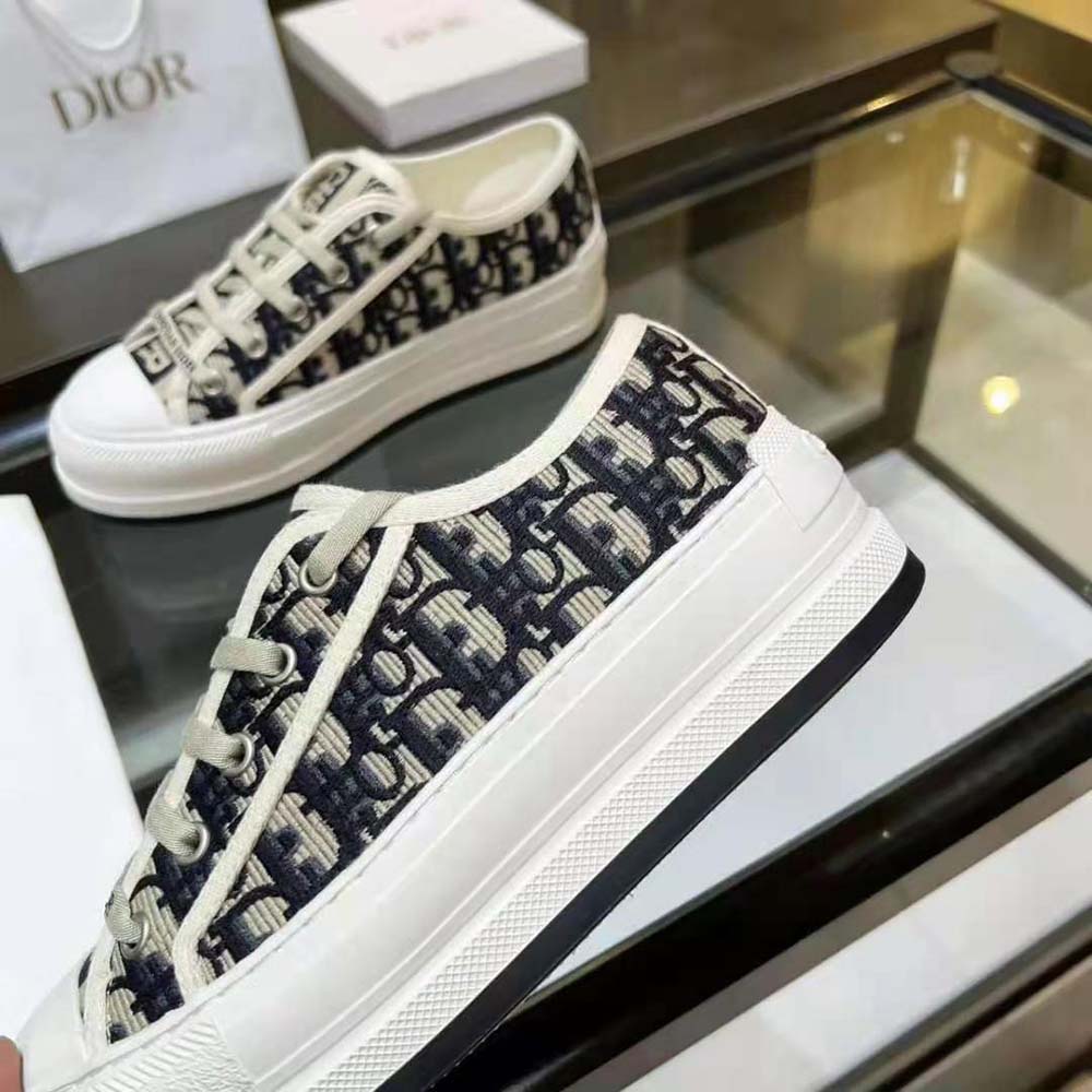 Dior Women Walk’N’Dior Platform Sneaker Deep Blue Dior Oblique Embroidered Cotton - image 9
