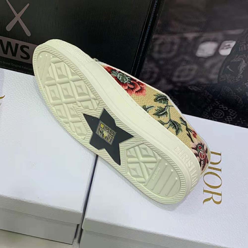 Dior Women Walk’N’Dior Sneaker Beige Multicolor Raffia Embroidered with Dior Petites Fleurs Motif - image 10