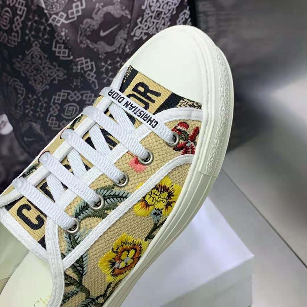 Dior Women Walk’N’Dior Sneaker Beige Multicolor Raffia Embroidered with Dior Petites Fleurs Motif - image 8