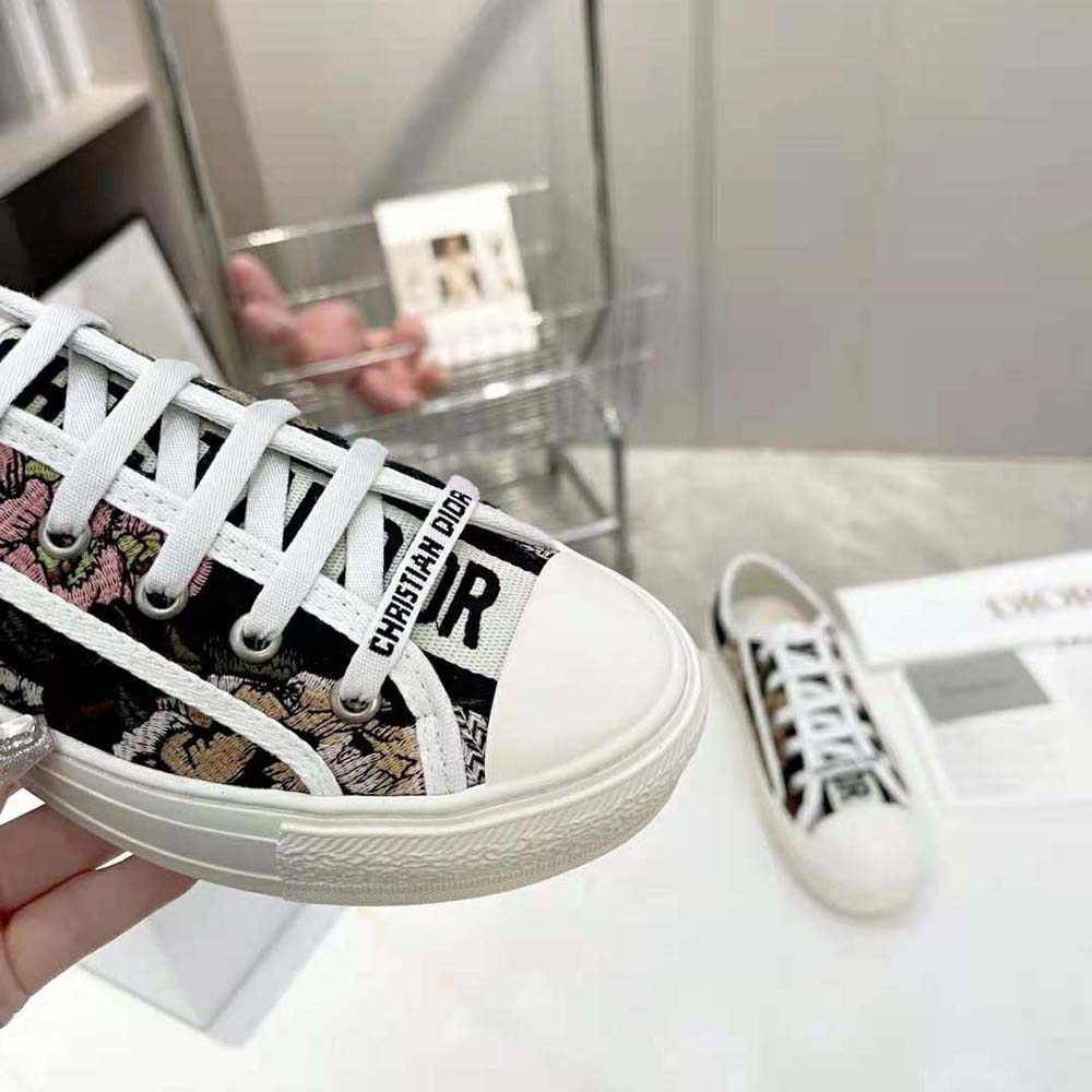 Dior Women Walk’N’Dior Sneaker Black Multicolor Cotton with Dior Jardin Botanique Embroidery - image 8