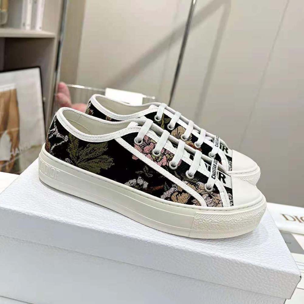Dior Women Walk’N’Dior Sneaker Black Multicolor Cotton with Dior Jardin Botanique Embroidery - image 6