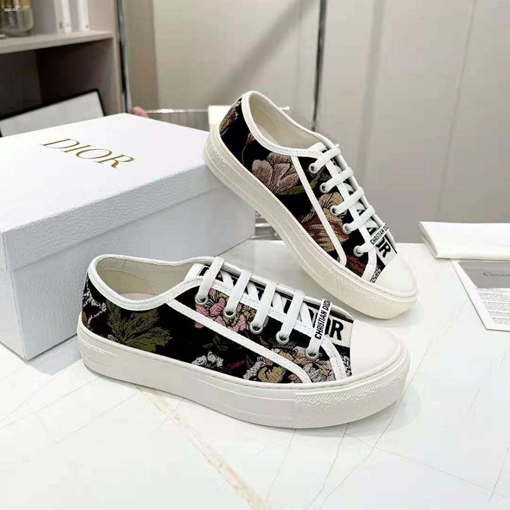 Dior Women Walk’N’Dior Sneaker Black Multicolor Cotton with Dior Jardin Botanique Embroidery - image 5