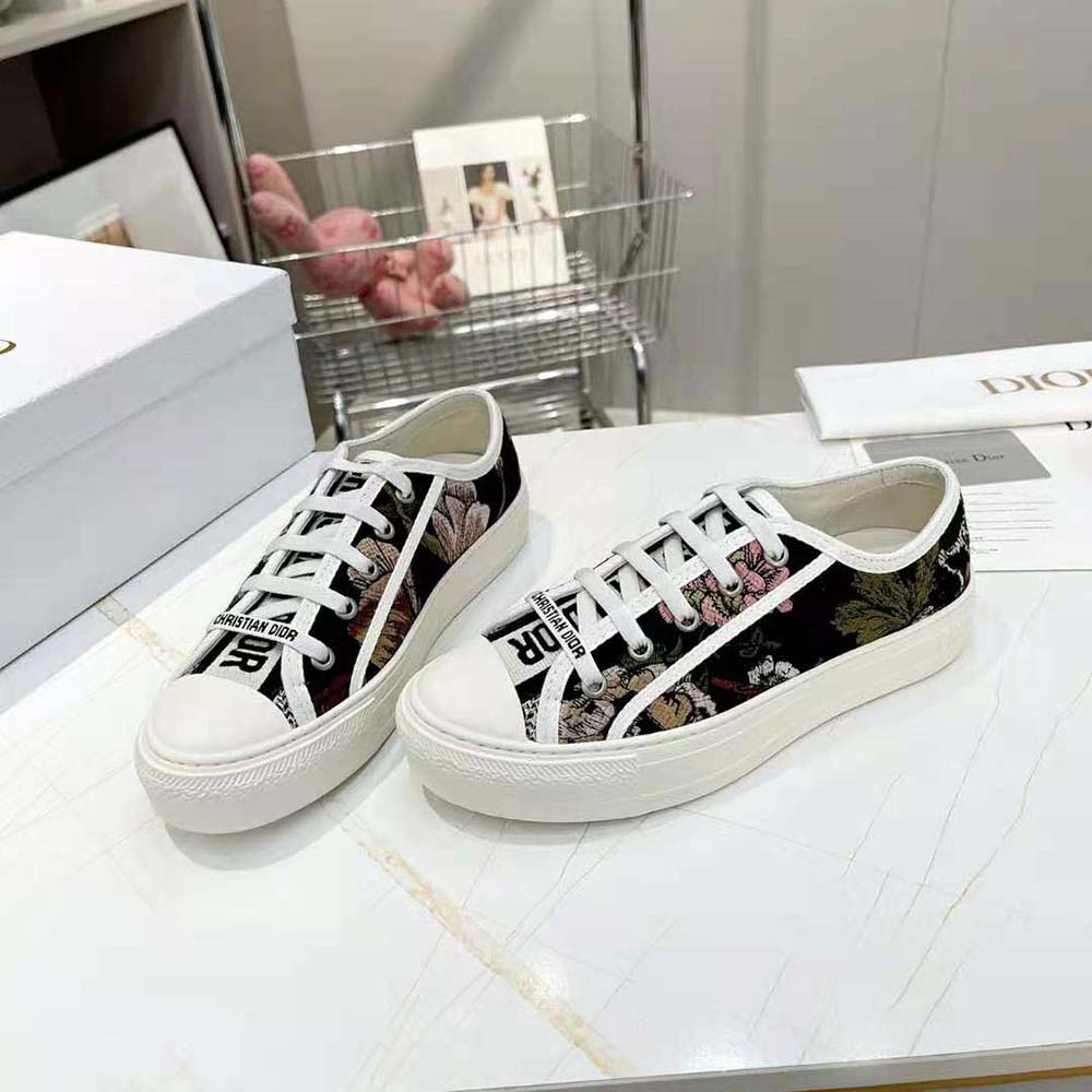 Dior Women Walk’N’Dior Sneaker Black Multicolor Cotton with Dior Jardin Botanique Embroidery - image 4