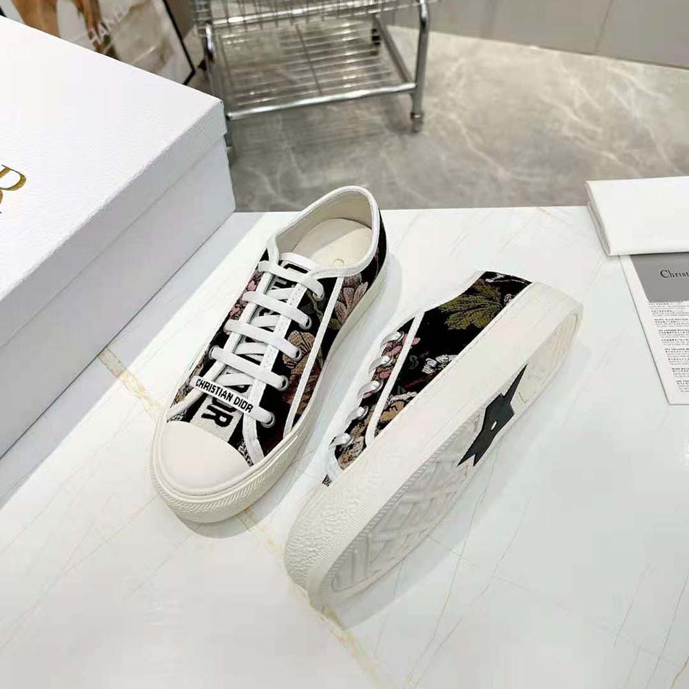 Dior Women Walk’N’Dior Sneaker Black Multicolor Cotton with Dior Jardin Botanique Embroidery - image 7