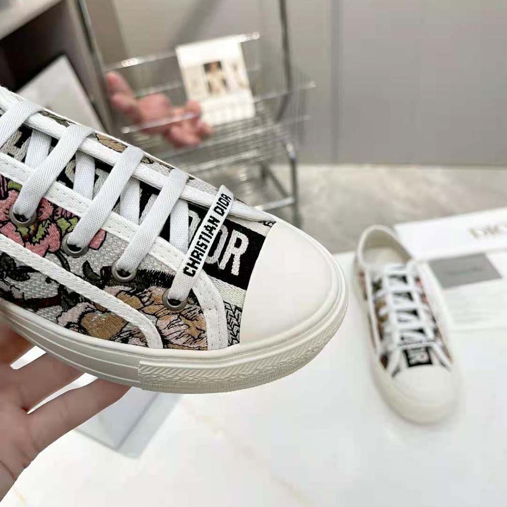 Dior Women Walk’N’Dior Sneaker White Multicolor Cotton with Dior Jardin Botanique Embroidery - image 9