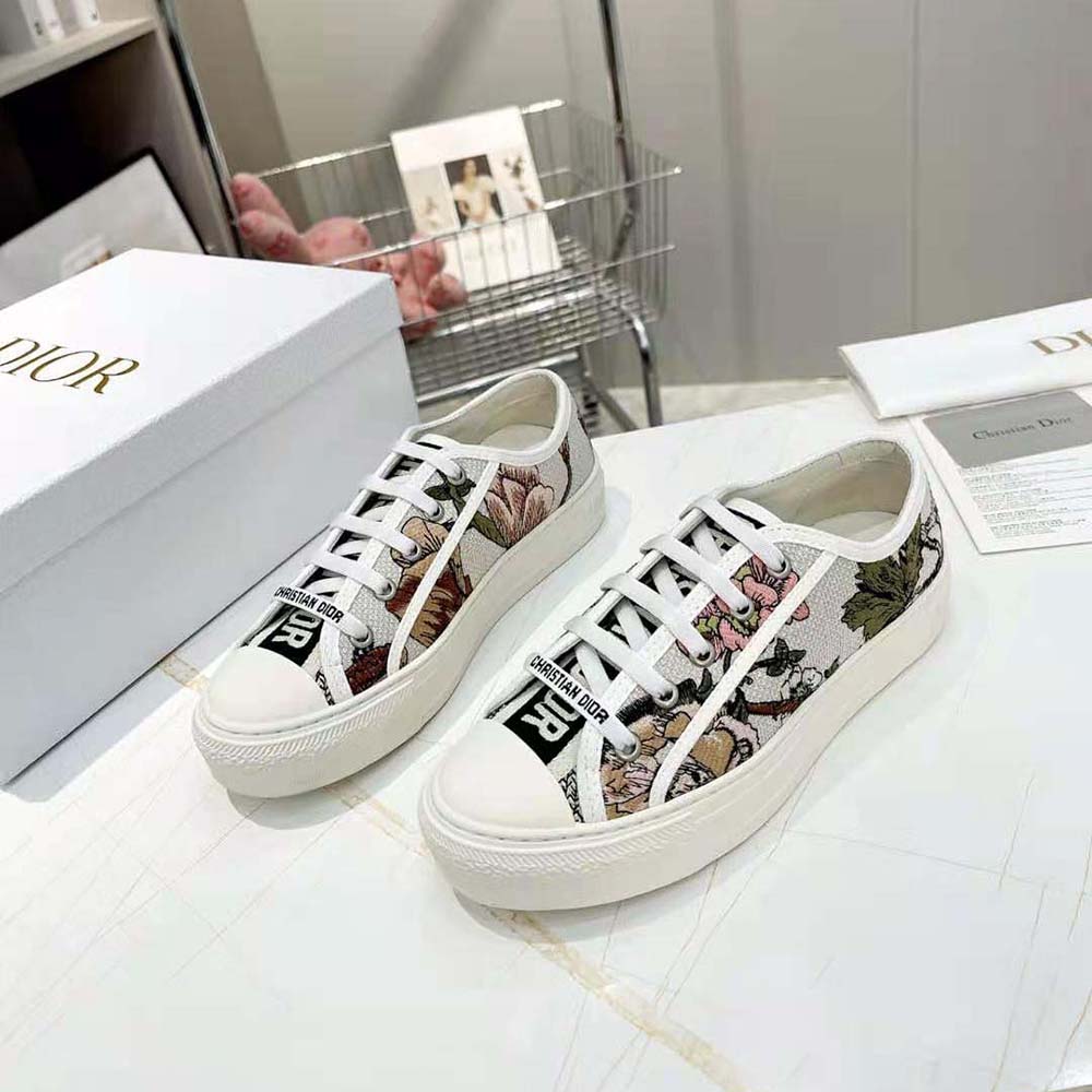 Dior Women Walk’N’Dior Sneaker White Multicolor Cotton with Dior Jardin Botanique Embroidery - image 5