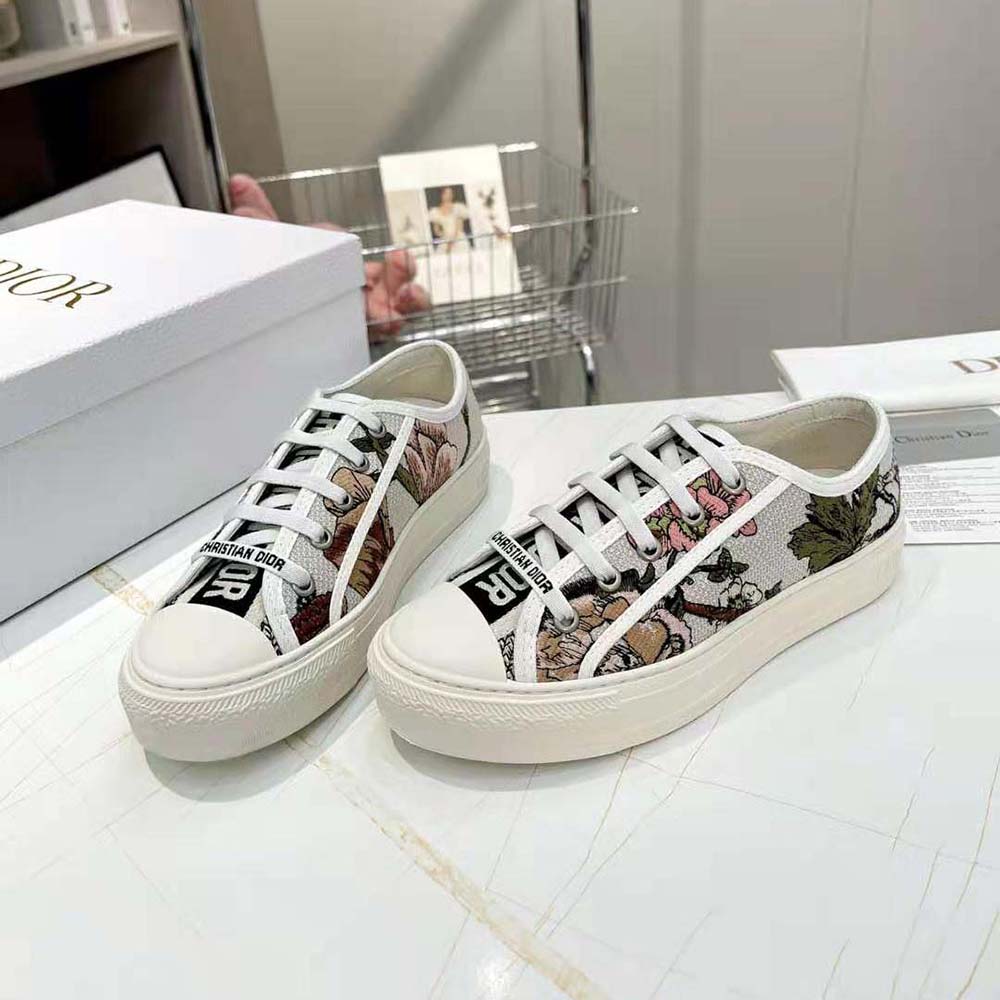 Dior Women Walk’N’Dior Sneaker White Multicolor Cotton with Dior Jardin Botanique Embroidery - image 6