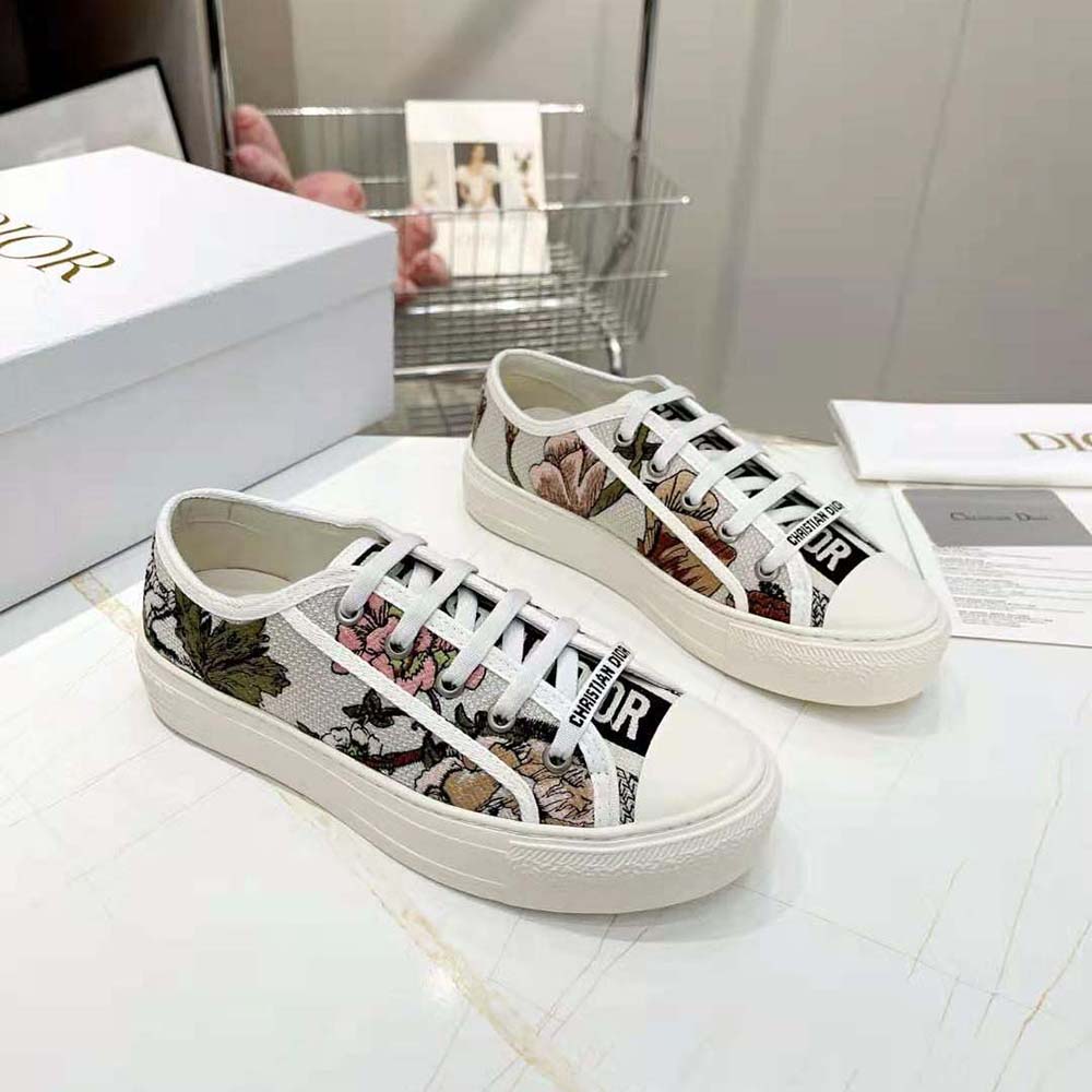 Dior Women Walk’N’Dior Sneaker White Multicolor Cotton with Dior Jardin Botanique Embroidery - image 4