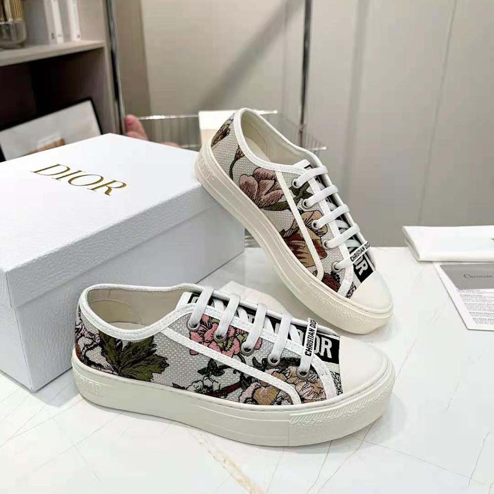 Dior Women Walk’N’Dior Sneaker White Multicolor Cotton with Dior Jardin Botanique Embroidery - image 8