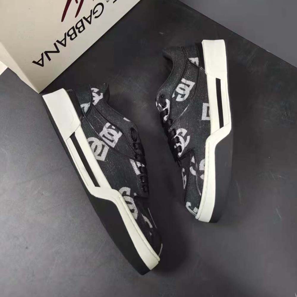 Dolce Gabbana D&G Men New Roma Sneakers with Denim Logo - image 4