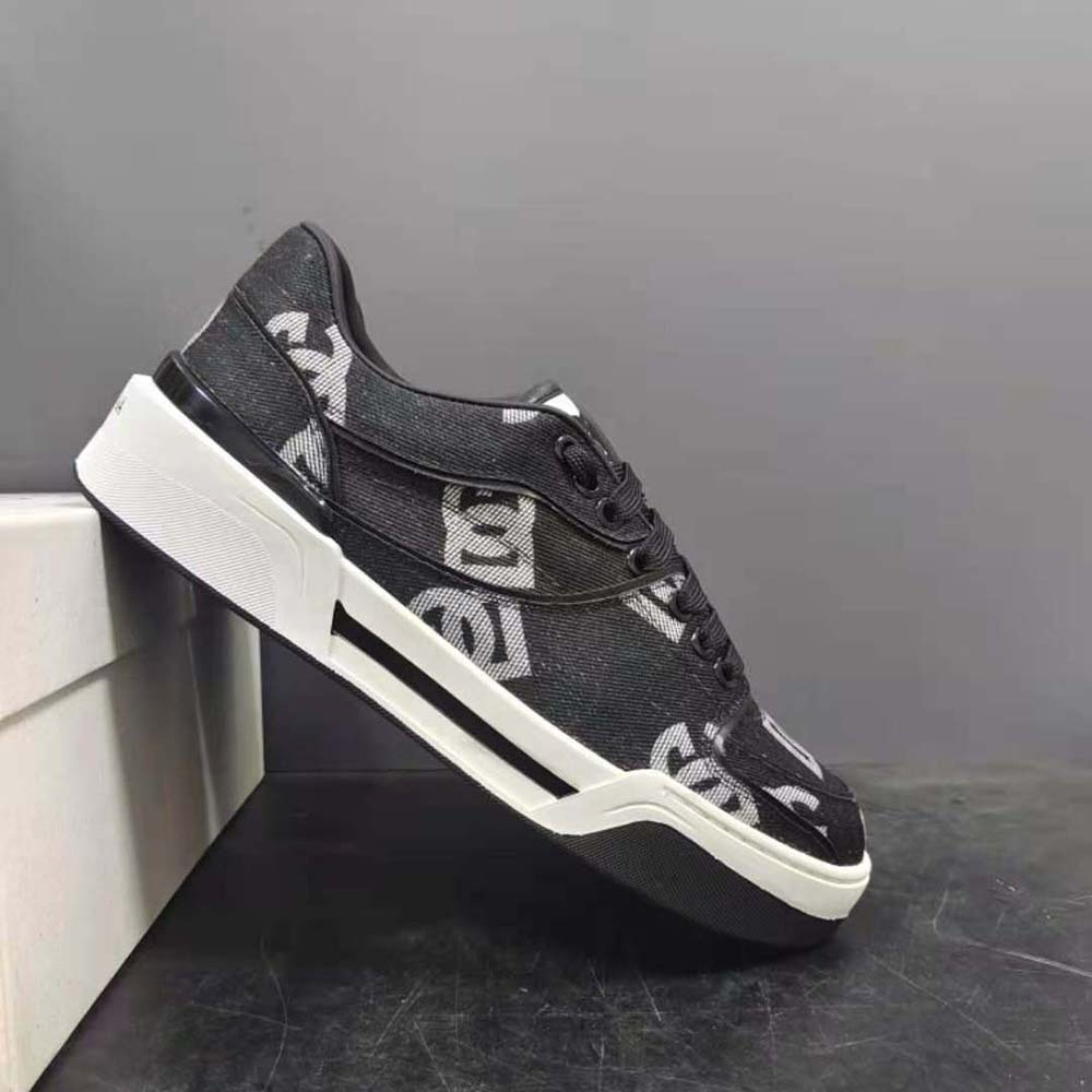 Dolce Gabbana D&G Men New Roma Sneakers with Denim Logo - image 5