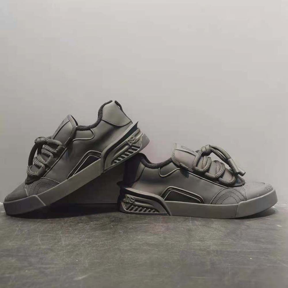 Rear view showing D&G logo on heel of Portofino Sneakers in black