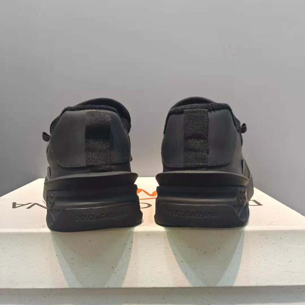 Dolce Gabbana D&G Unisex Mixed-Material Portofino Sneakers-Black - image 6