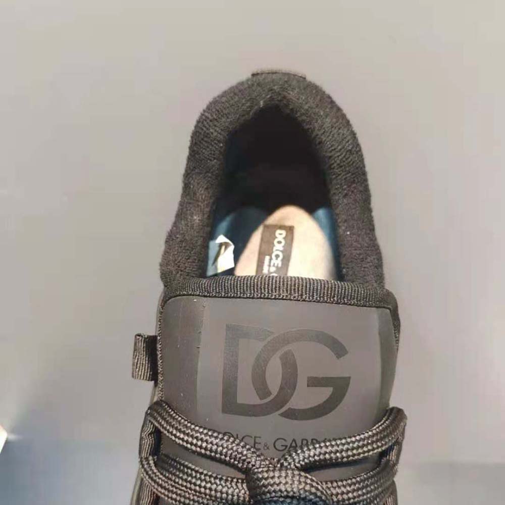 Dolce Gabbana D&G Unisex Mixed-Material Portofino Sneakers-Black - image 8