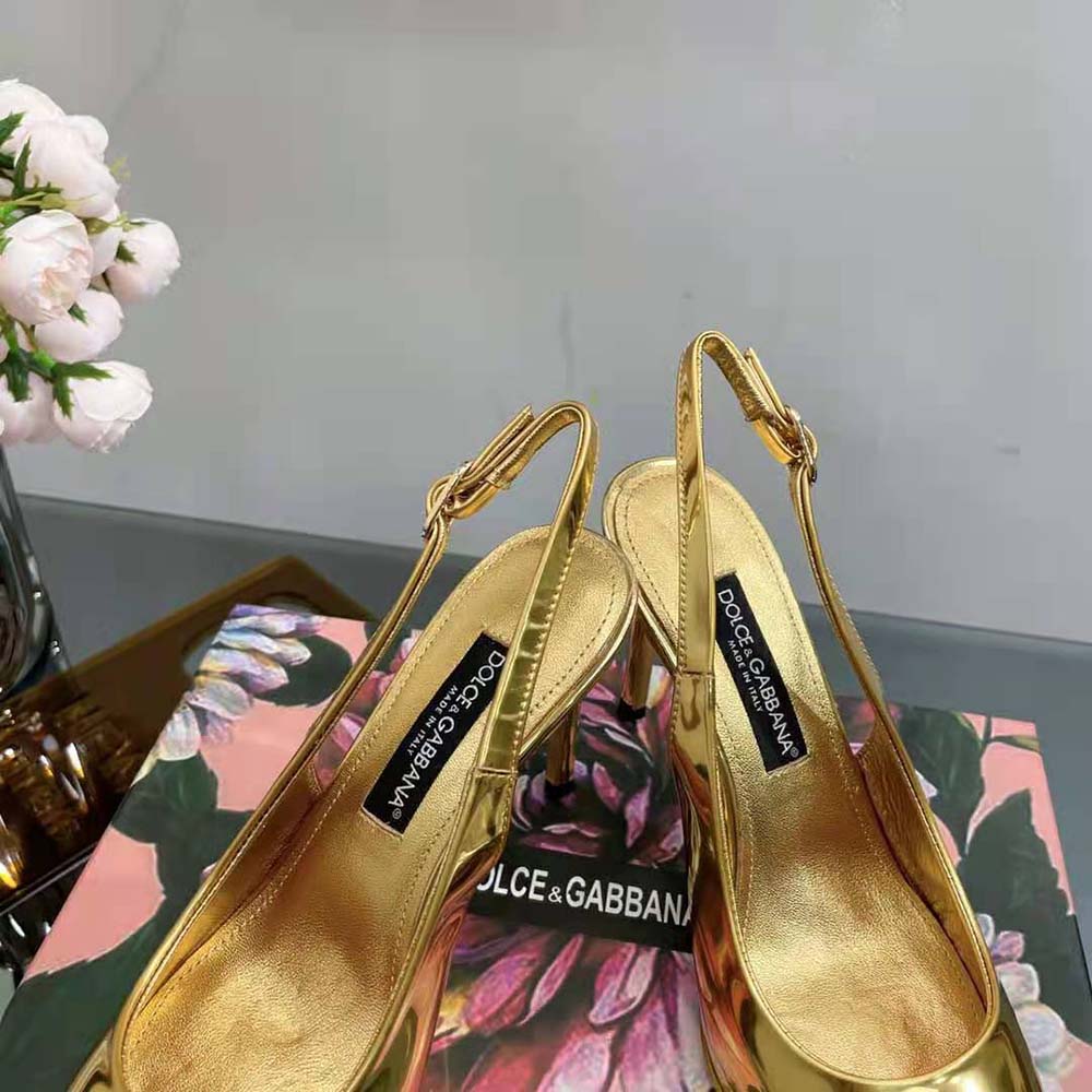 Dolce Gabbana D&G Women Mirrored-Effect Calfskin Slingbacks - image 8