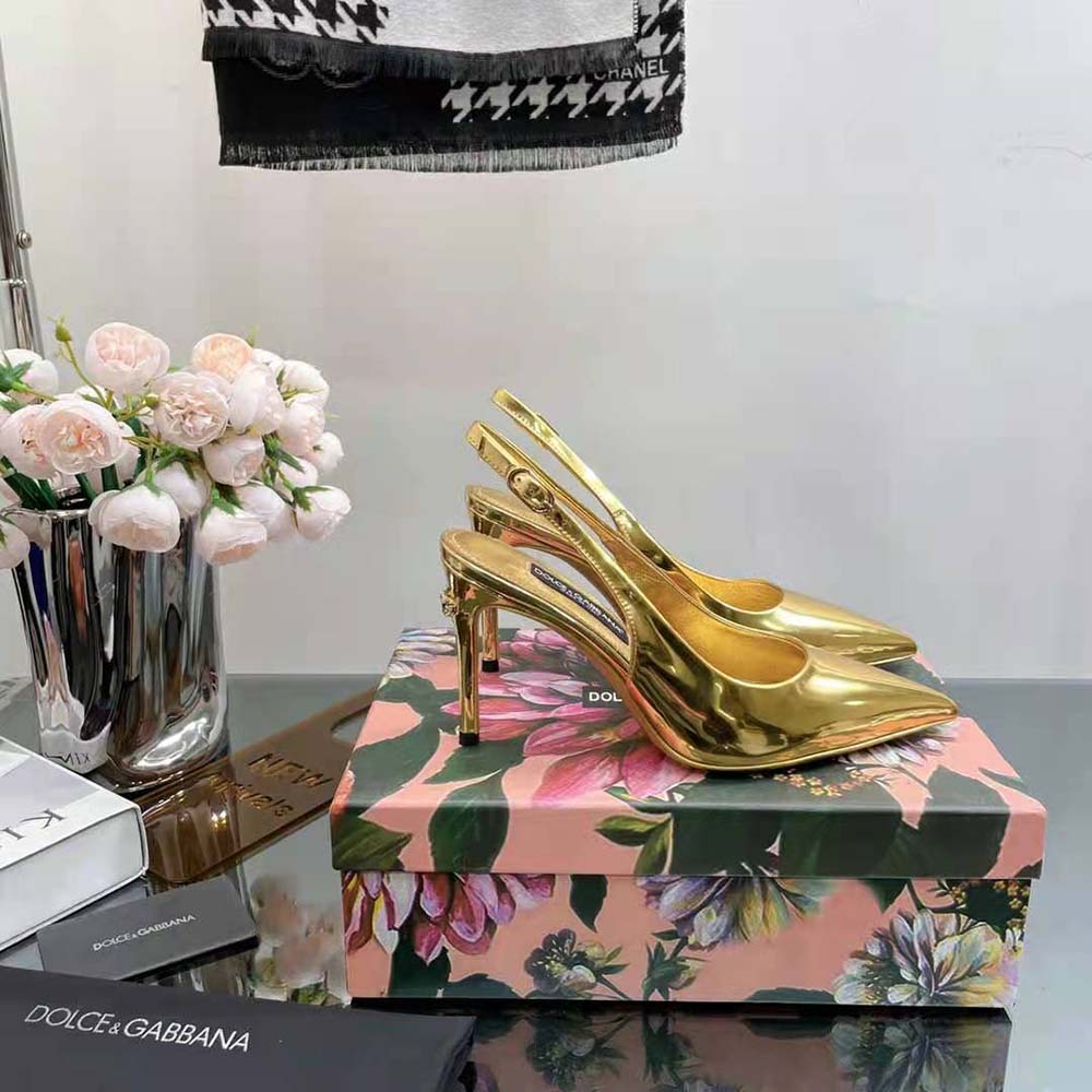Dolce Gabbana D&G Women Mirrored-Effect Calfskin Slingbacks - image 5