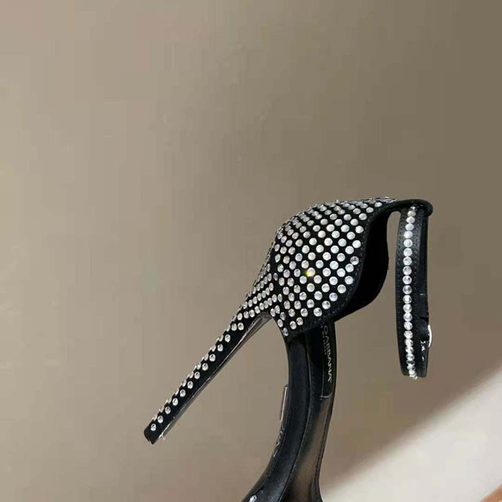Dolce Gabbana D&G Women Satin Platform Sandals with Fusible Rhinestones - image 9
