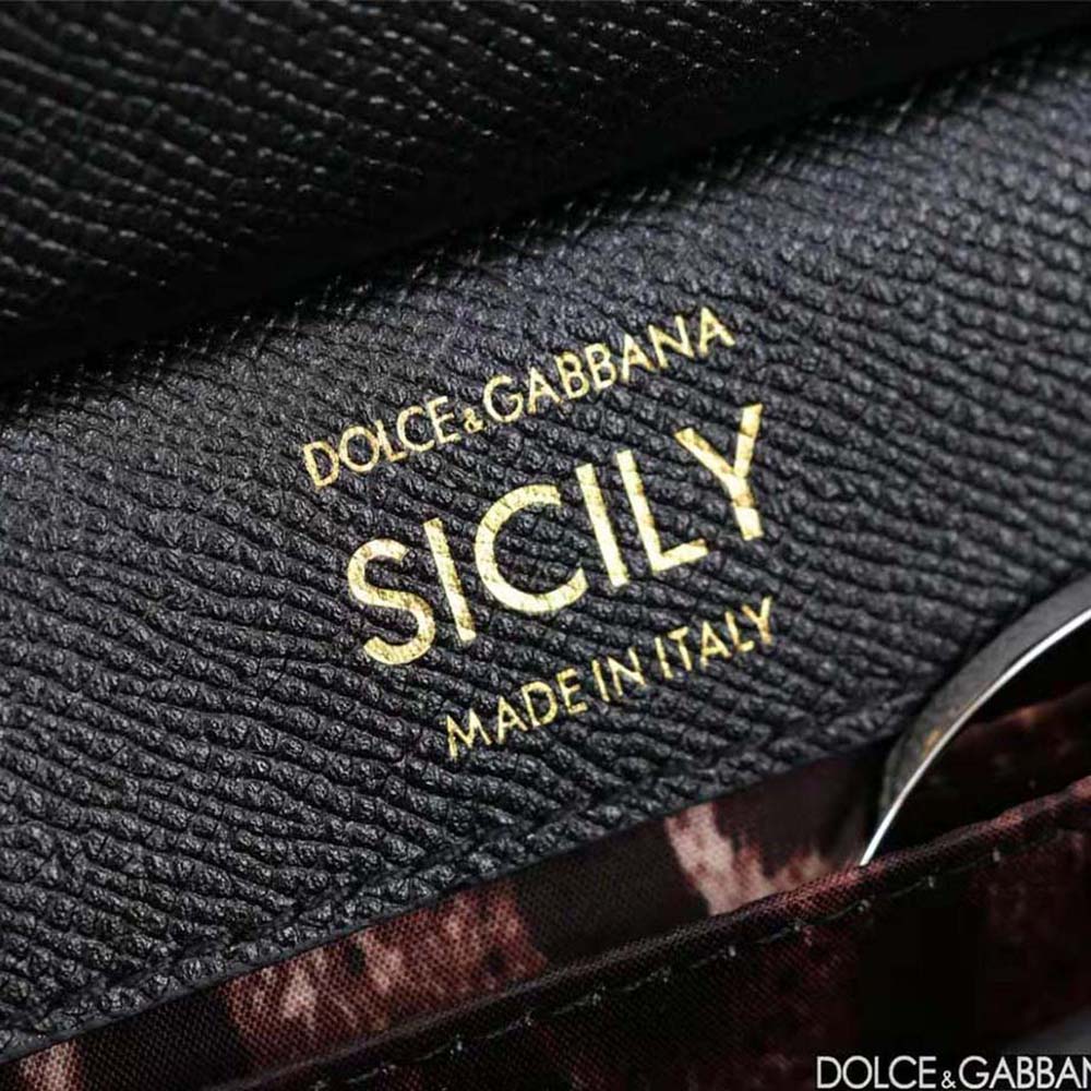 Dolce Gabbana D&G Women Small Calfskin Sicily Bag with Rhinestones - image 10