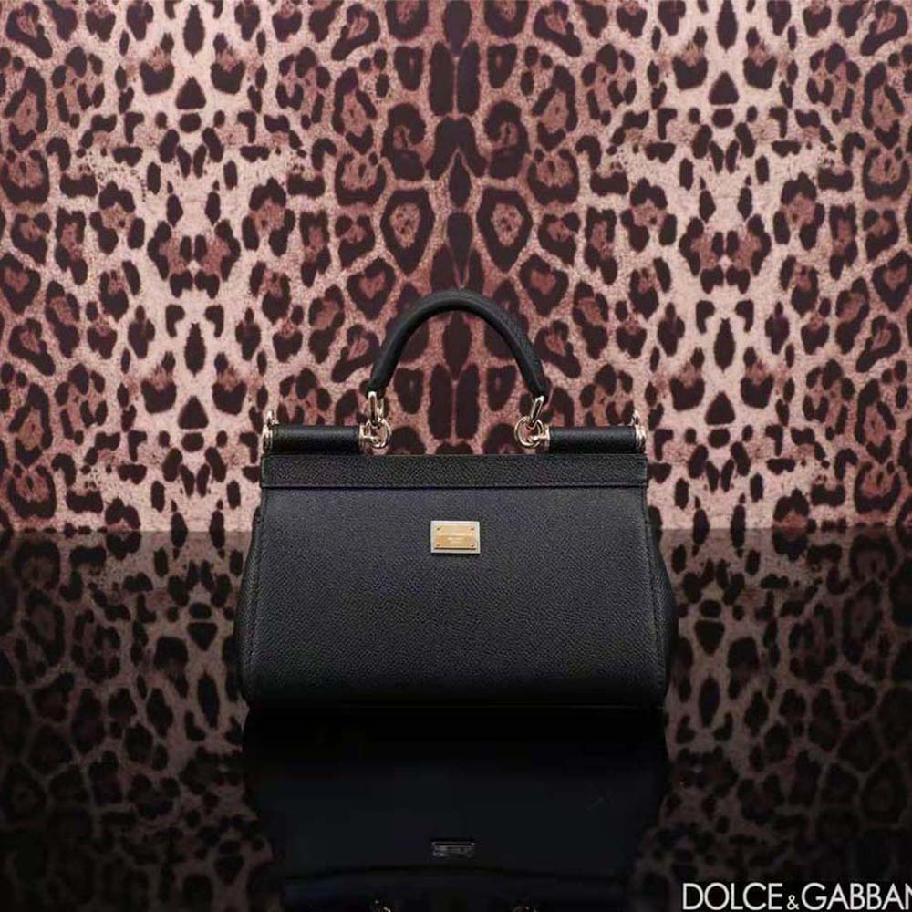 Dolce Gabbana D&G Women Small Calfskin Sicily Bag with Rhinestones - image 4