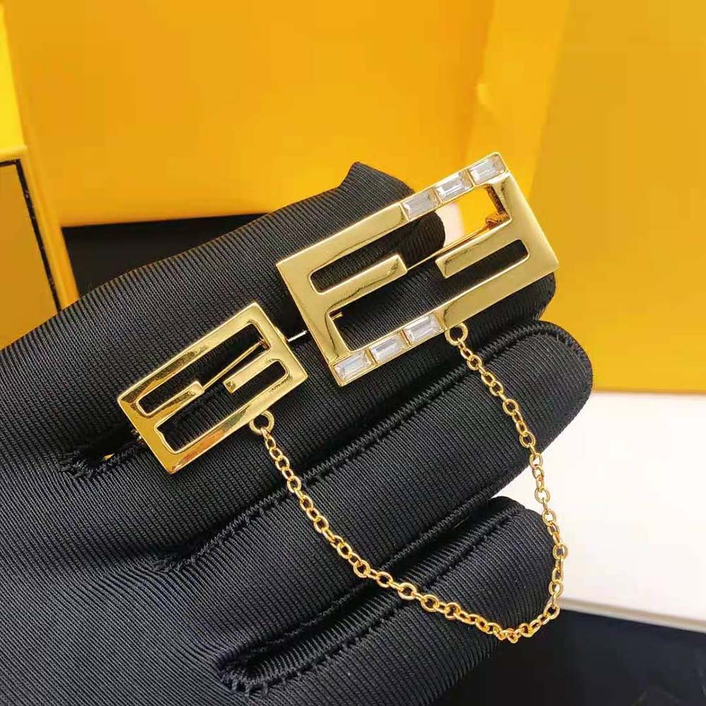 Fendi Women Baguette Brooch Gold Coloured - image 8