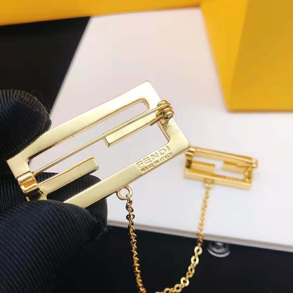 Fendi Women Baguette Brooch Gold Coloured - image 7