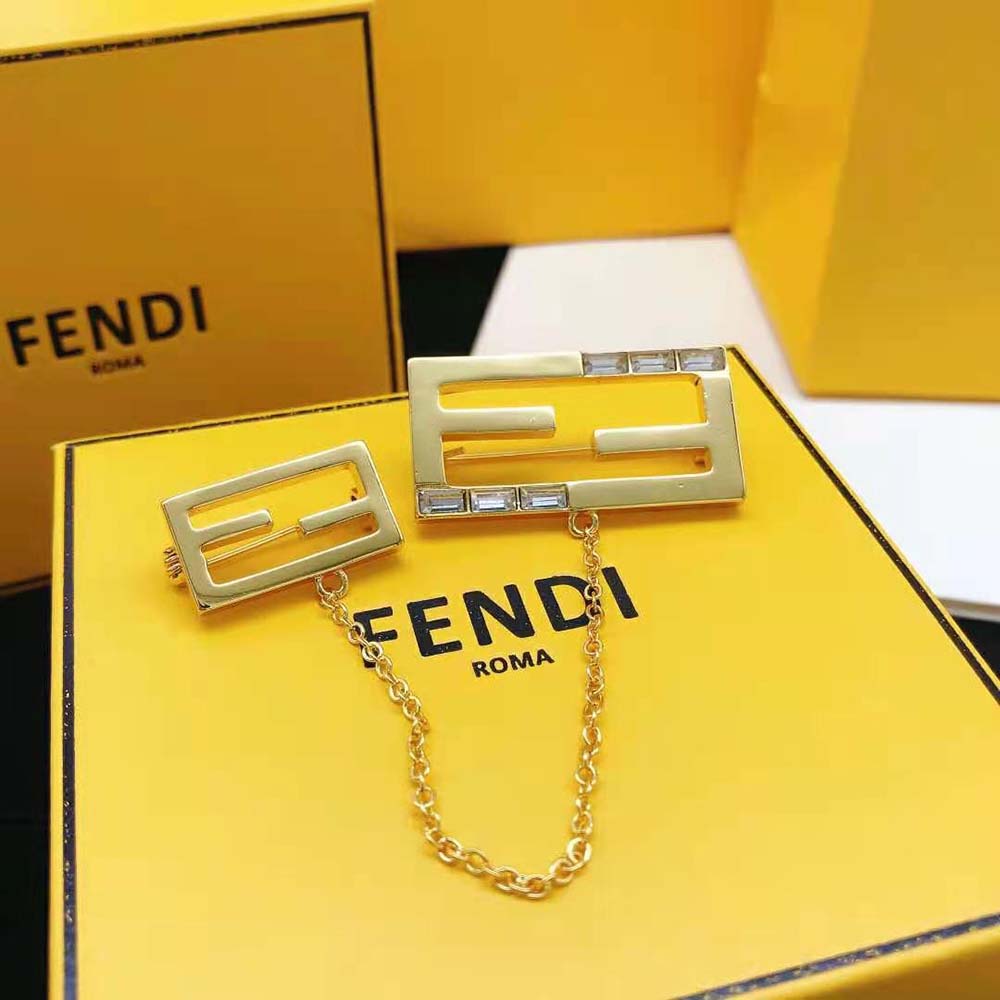 Fendi Women Baguette Brooch Gold Coloured - image 6