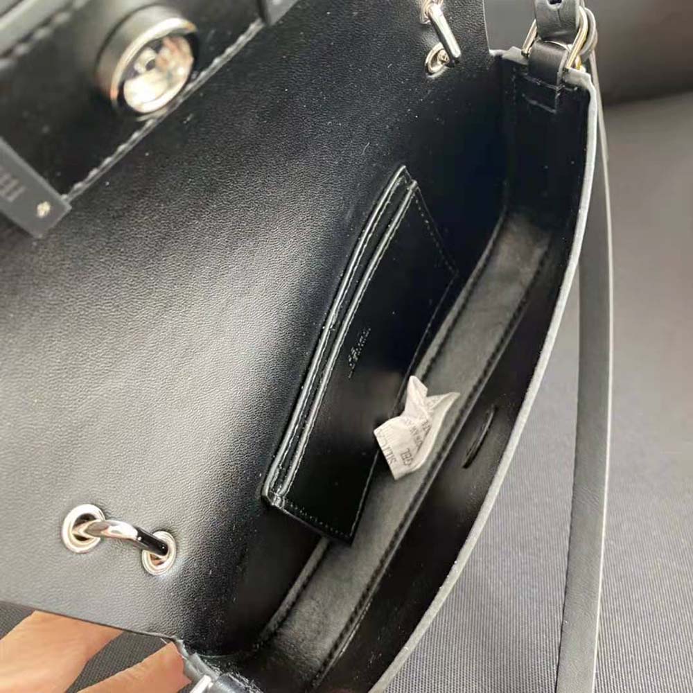 Fendi Women Baguette Phone Pouch Black Patent Leather Pouch - image 7