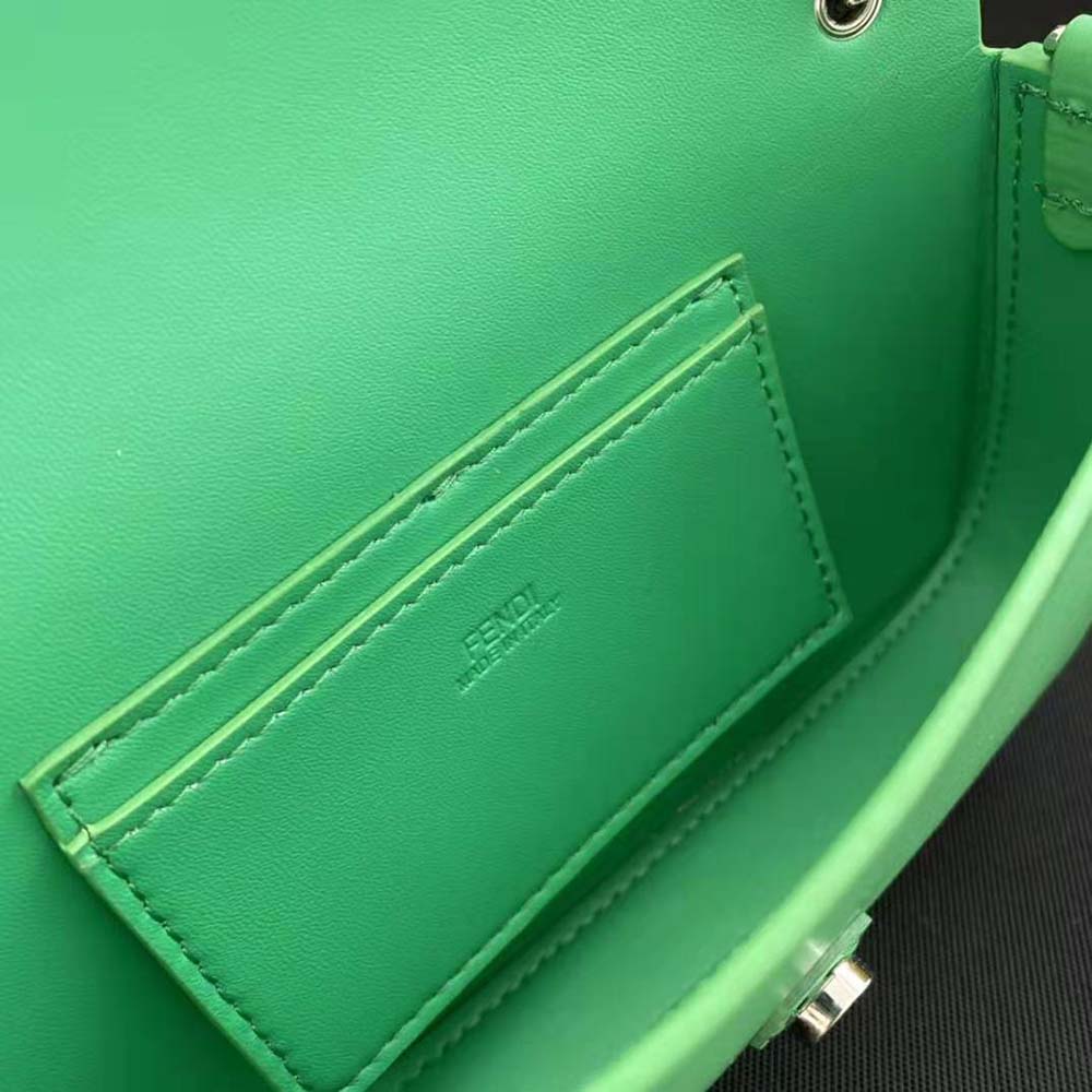 Fendi Women Baguette Phone Pouch Green Patent Leather Pouch - image 8