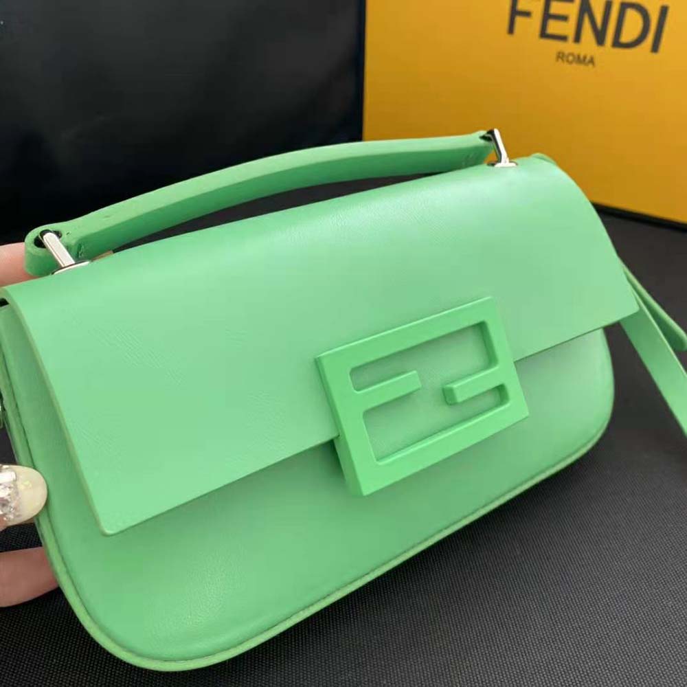 Fendi Women Baguette Phone Pouch Green Patent Leather Pouch - image 4