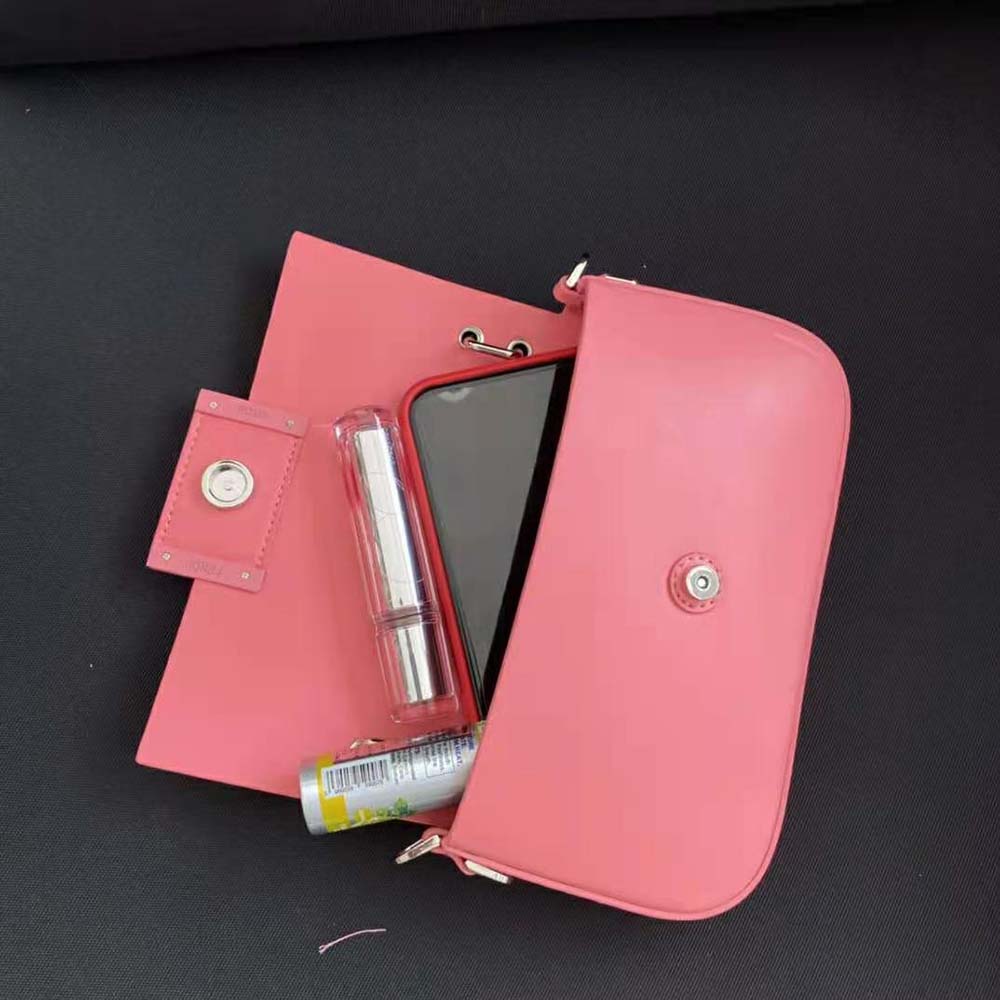 Fendi Women Baguette Phone Pouch Pink Patent Leather Pouch - image 7