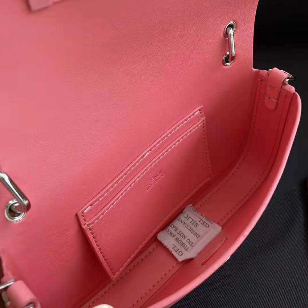 Fendi Women Baguette Phone Pouch Pink Patent Leather Pouch - image 10