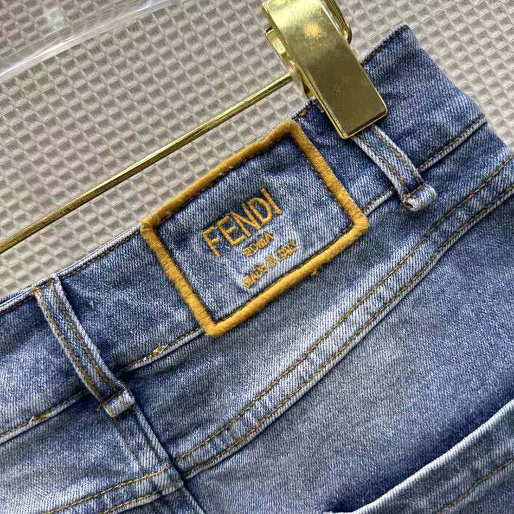 Fendi Women Blue Denim Skirt with a Medium-Low Waistline - image 6