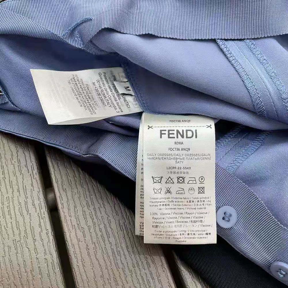 Fendi Women Blue Satin Skirt with Medium-Low Waistline - image 10