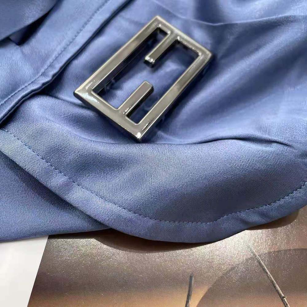 Fendi Women Blue Satin Skirt with Medium-Low Waistline - image 7