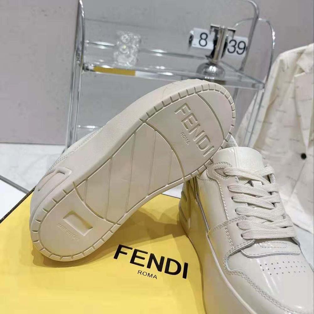 Fendi Women Fashion Show Beige Leather Low-Tops - image 10