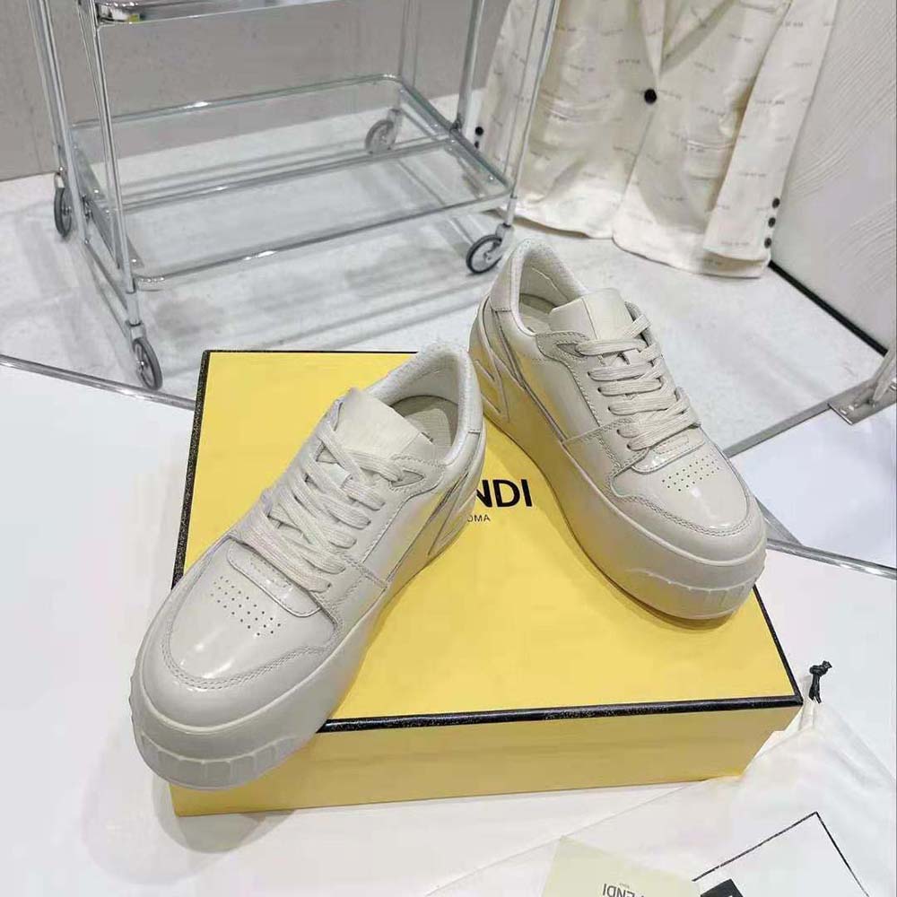 Fendi Women Fashion Show Beige Leather Low-Tops - image 5