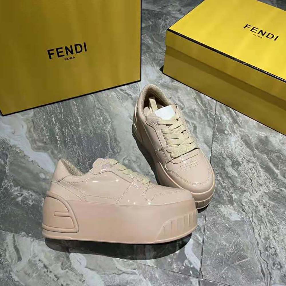 Fendi Women Fashion Show Pink Leather Low-Tops - image 5